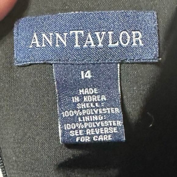 Ann‎ Taylor Women's Black Dress Size 14 Elegant Formal Short Round Neck - Picture 3 of 5